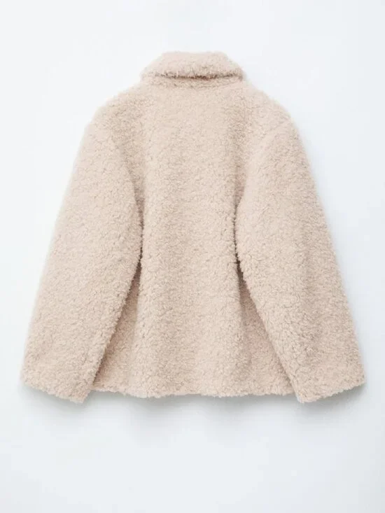 &Other Stories Wool-Blend Shearling-Fur Teddy Jacket Size Small - Picture 6 of 16